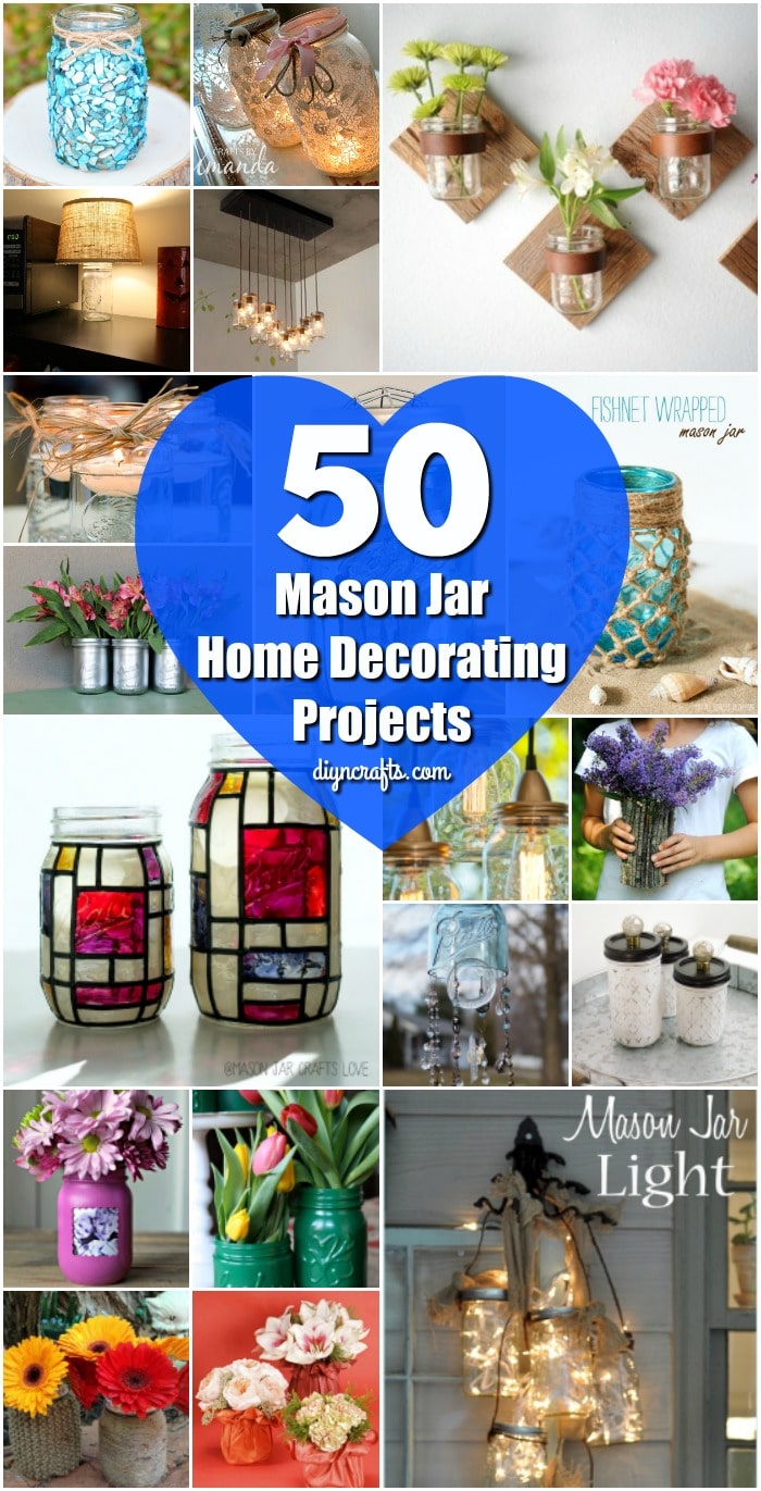 50 Brilliantly Decorative Mason Jar Home Decorating Projects {With tutorial links}