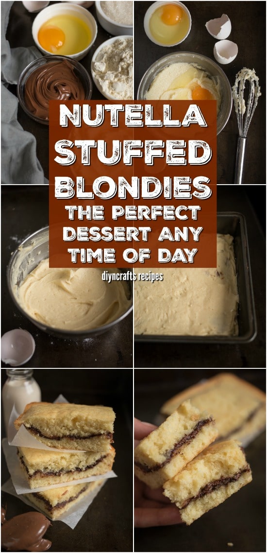 Nutella Stuffed Blondies – The Perfect Dessert Any Time Of Day {Easy Recipe}