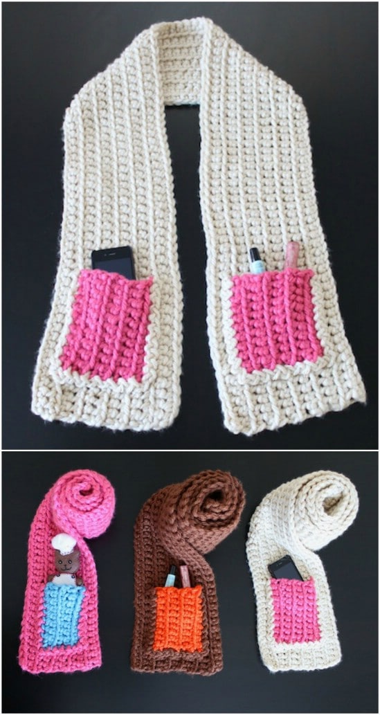 Scarves with pockets make great gifts for nursing home residents.