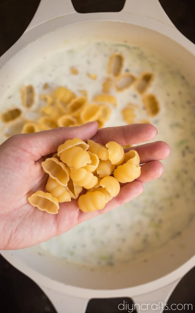 Adding gnocchi to your soup.