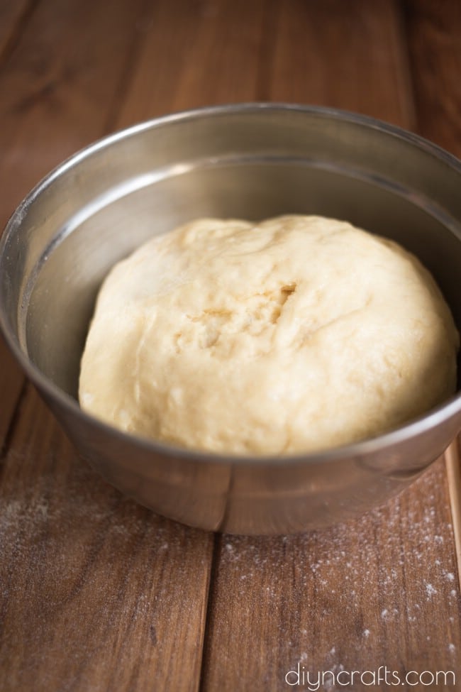 Preparing dough.