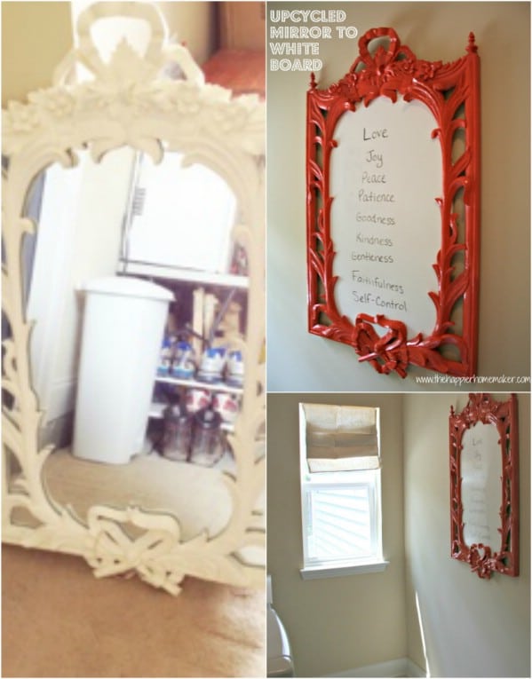 Upcycled Mirror White Board