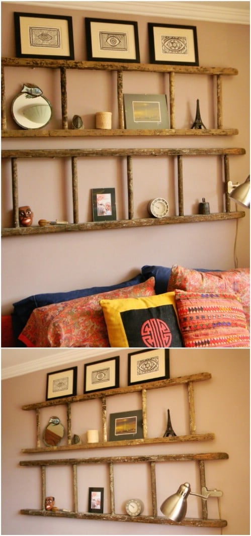 40 Wooden Ladder Repurposing Ideas That Add Farmhouse Charm To Your Home Diy Crafts
