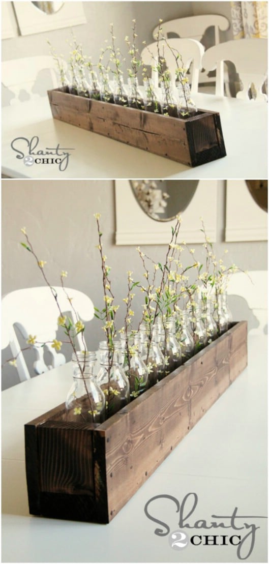 DIY Wooden Planter Box Centerpiece
