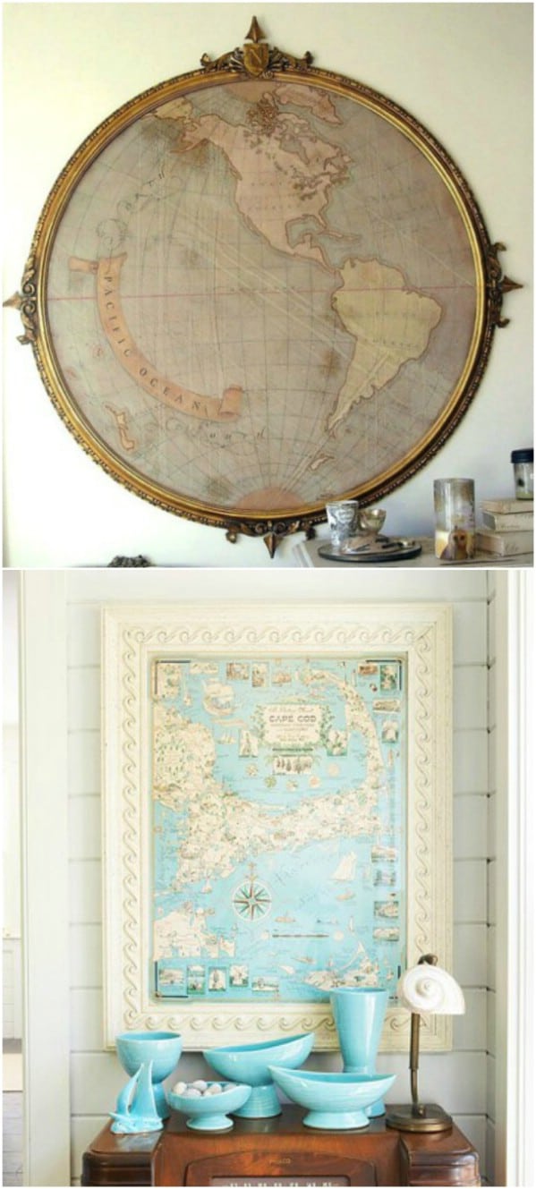 Repurposed Mirror Into Old World Map
