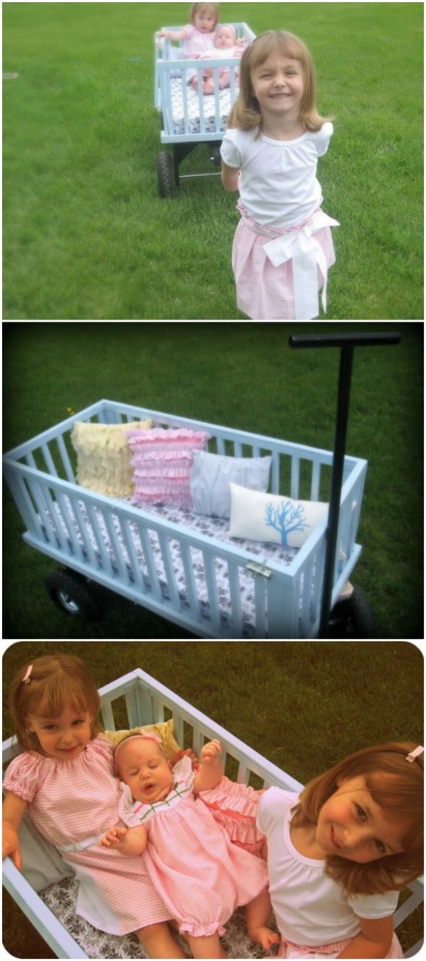 Baby Crib Repurposed Into Crib Wagon