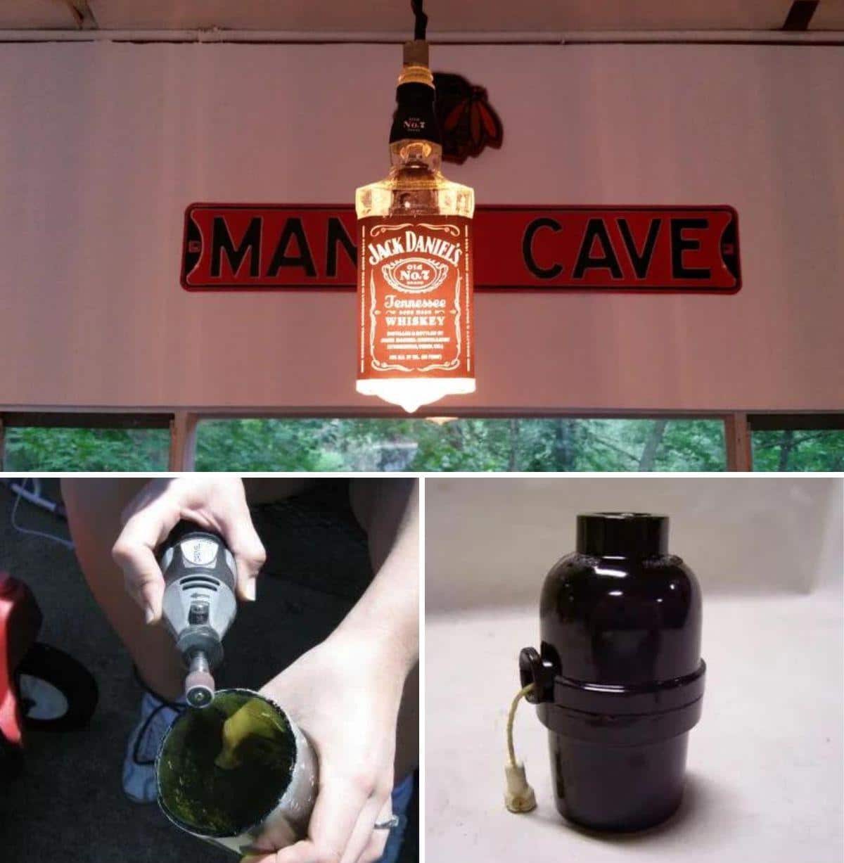Upcycled Liquor Bottle Light
