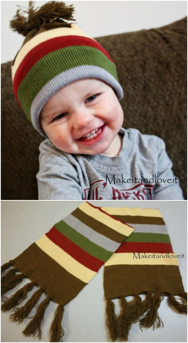 Winter Scarf Turned Toddler Hat
