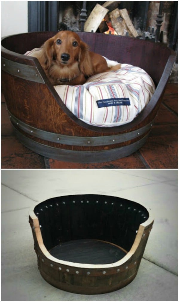 Wine Barrel Dog Bed