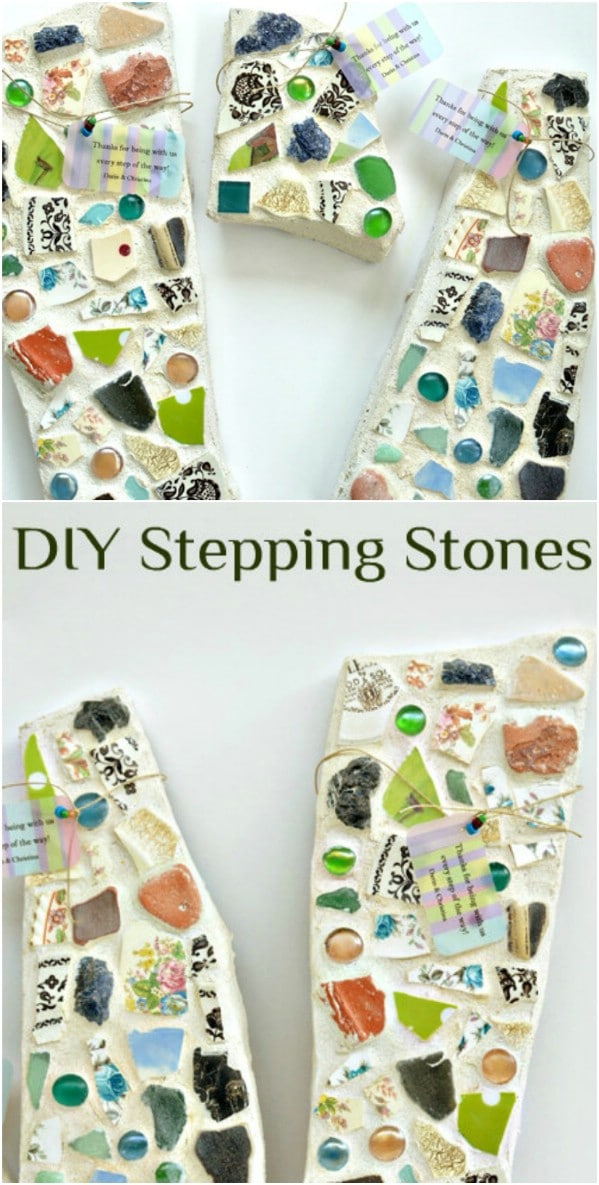 DIY Mosaic Flagstone Stepping Stones