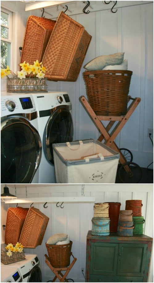 Ladder Laundry Basket Storage