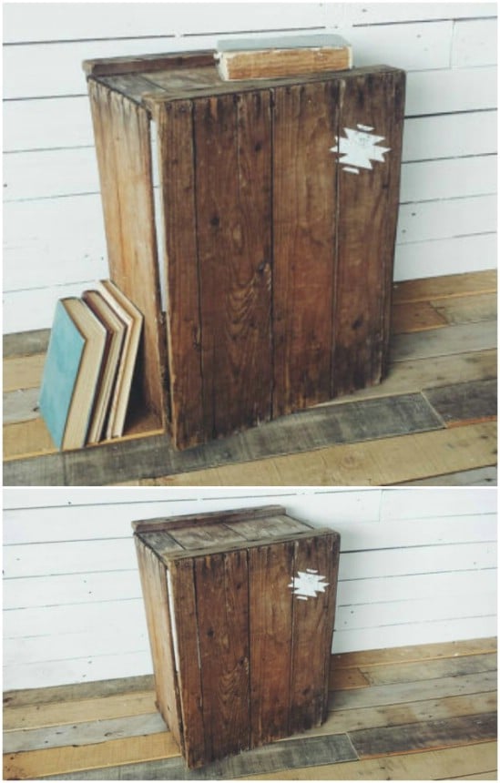 Repurposed Crate Side Table