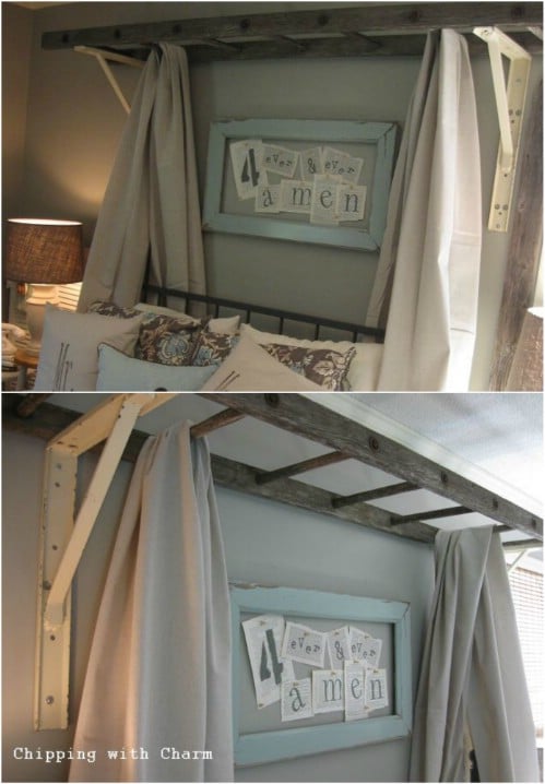 DIY Rustic Bed Canopy