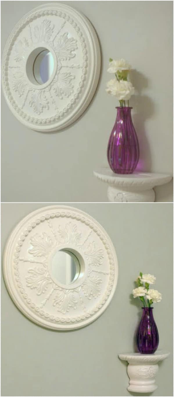 Upcycled Glass Medallion Mirror