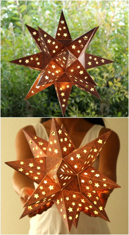 Rustic Metal Star Lantern