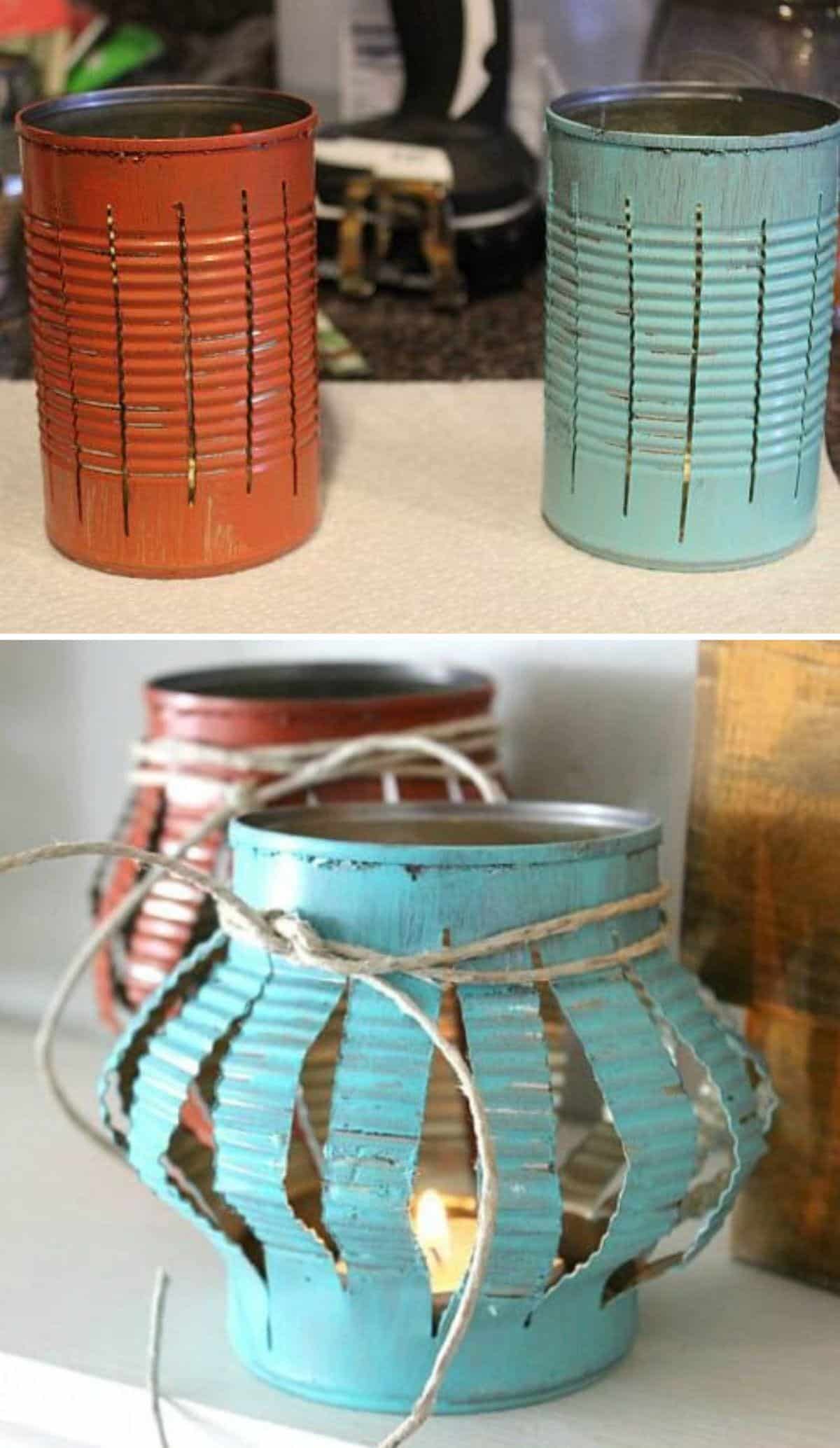 Upcycled Tin Can Tea Lanterns
