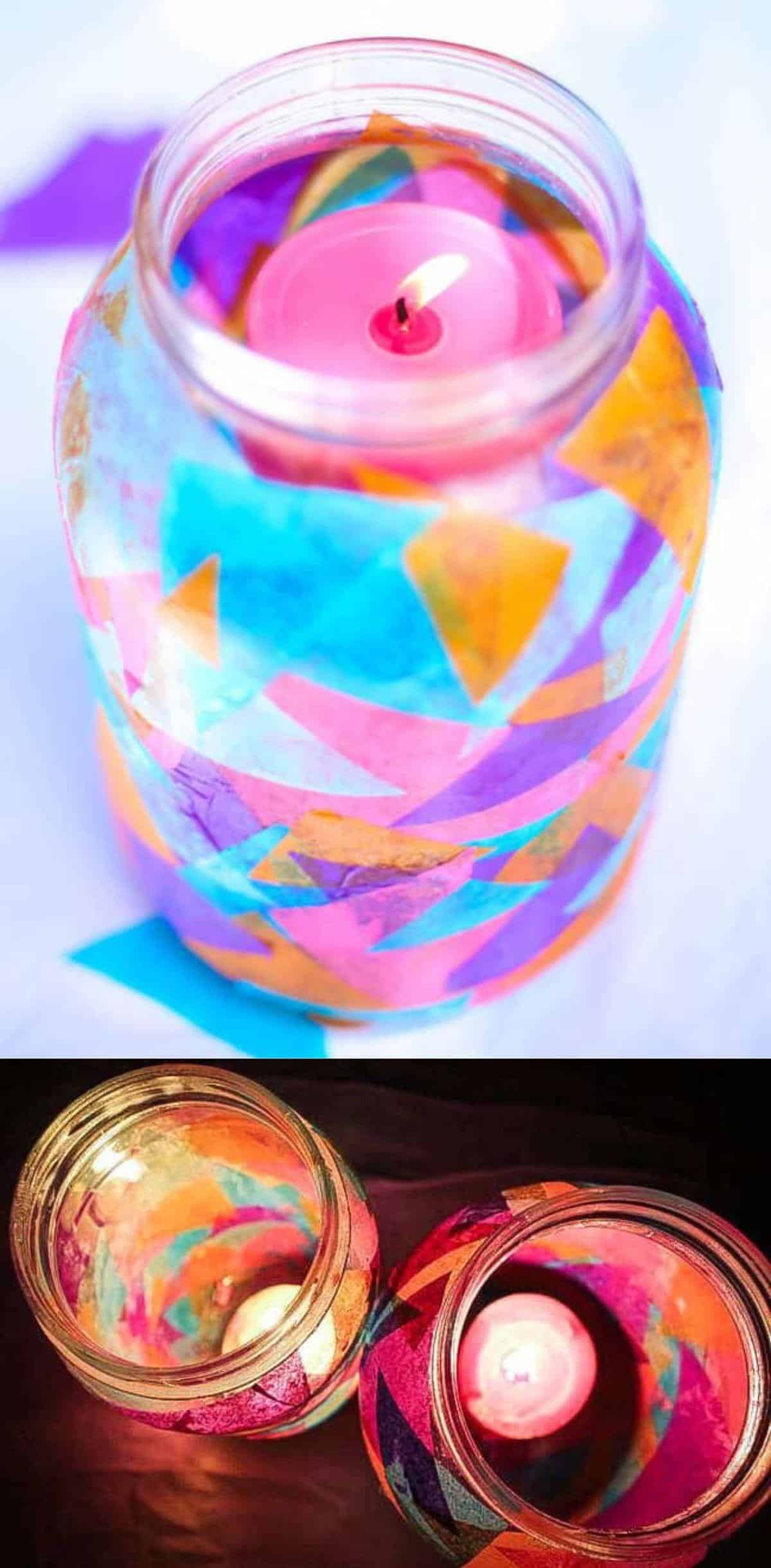 Tissue Paper Jar Lanterns