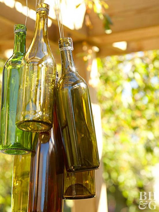 Upcycled Wine Bottle Wind Chimes
