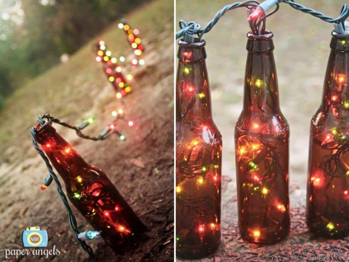 Upcycled Beer Bottle Garden Lights