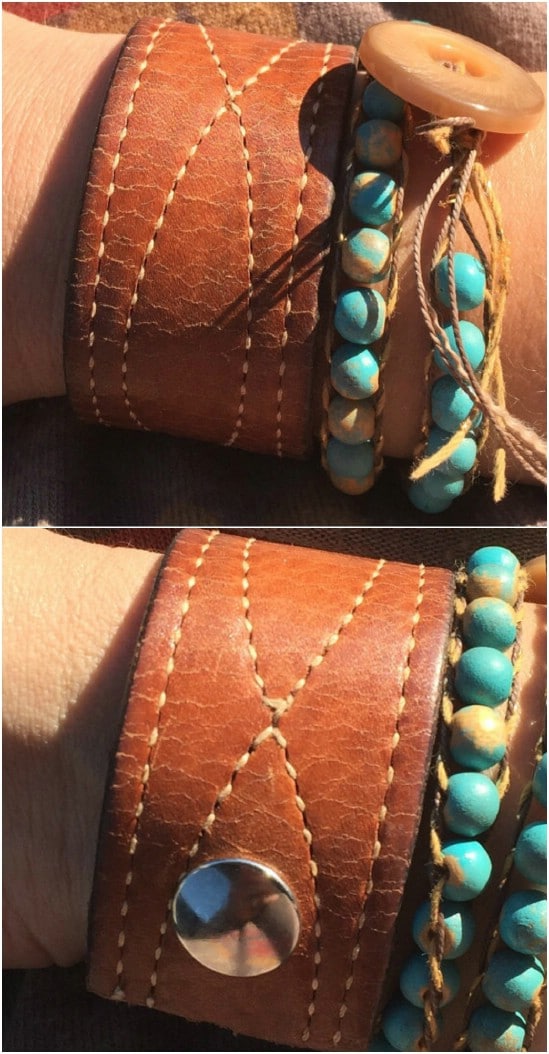 Vintage Leather Belt Cuff Bracelet