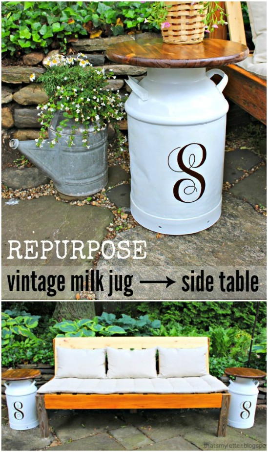 Vintage Milk Jug Side Table