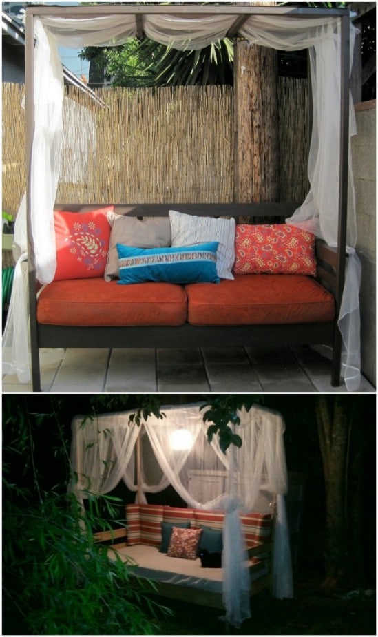 DIY Backyard Daybed With Canopy
