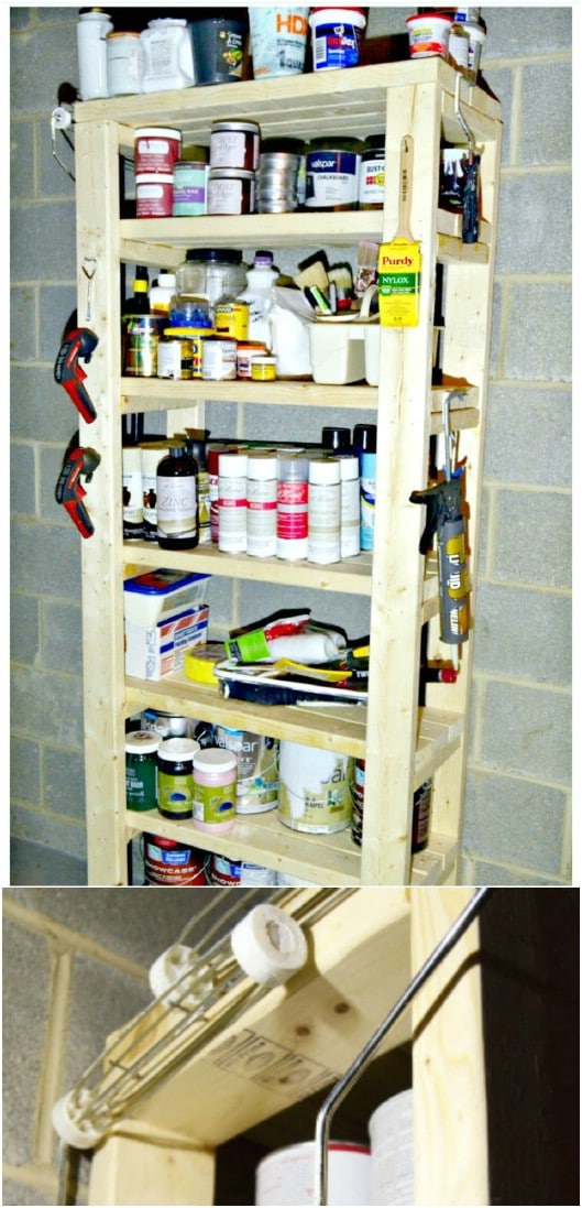Simple DIY Paint Storage Shelf