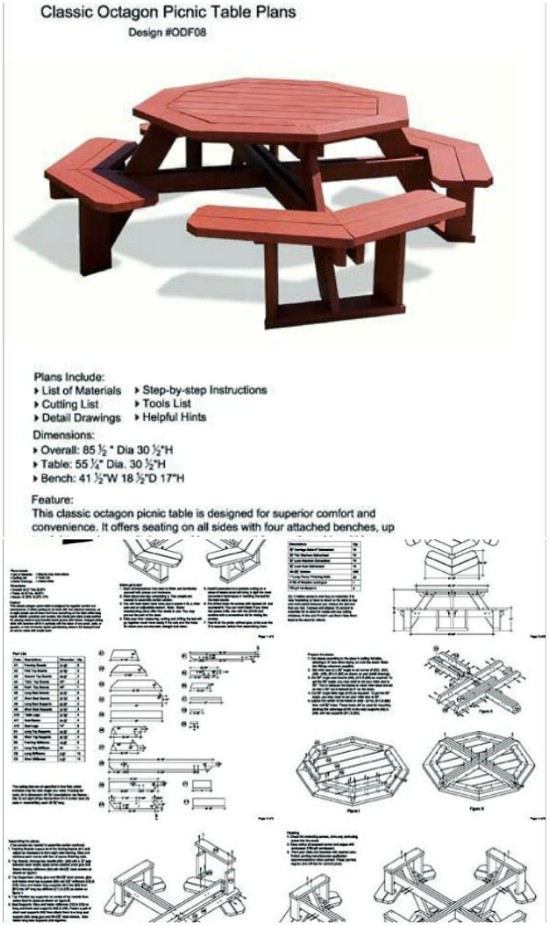 Classic Octagonal Picnic Table