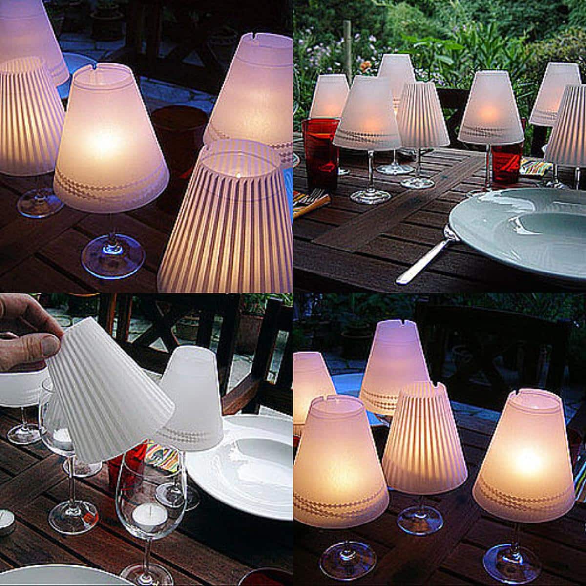 DIY Wine Glass Lamps