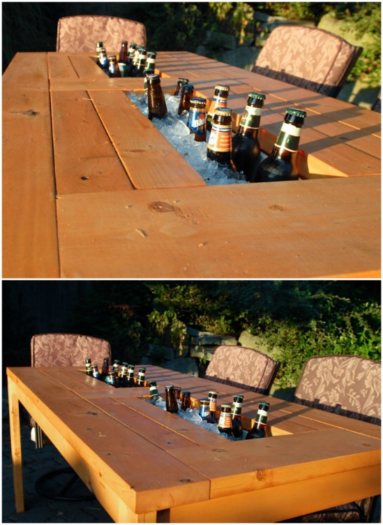 DIY Backyard Cooler Table