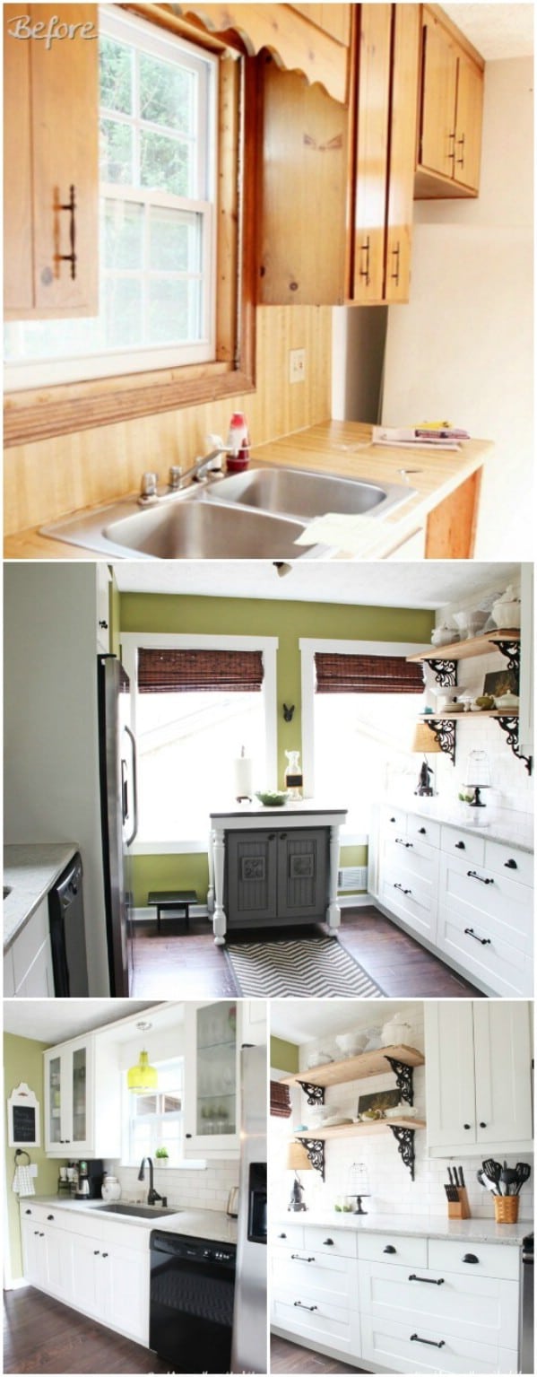 Gray And Green IKEA Kitchen
