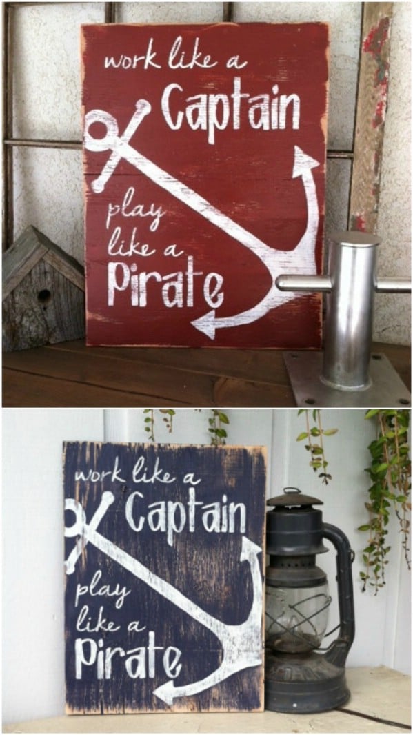 Cool Distressed Wood Boating Sign