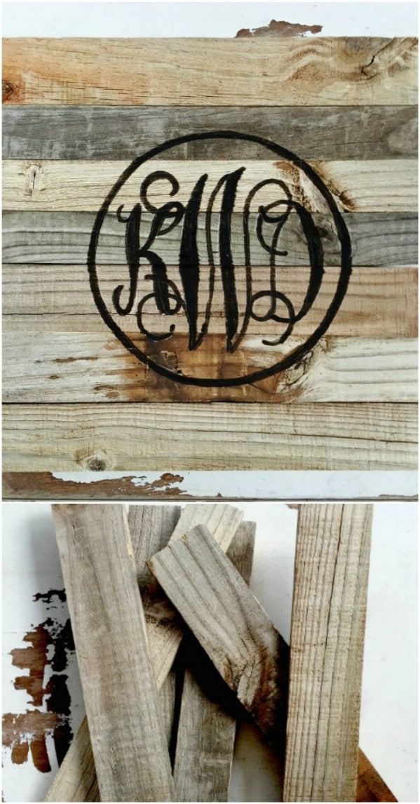 Simple Reclaimed Wood Monogram Sign