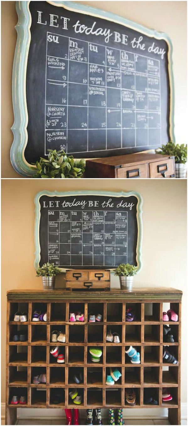 DIY Upcycled Mirror Chalkboard Calendar