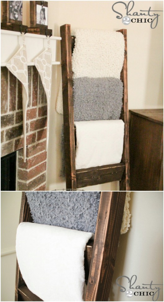 Easy $10 Wooden Blanket Ladder