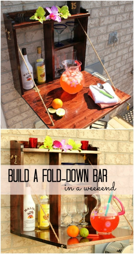 DIY Backyard Fold Down Bar