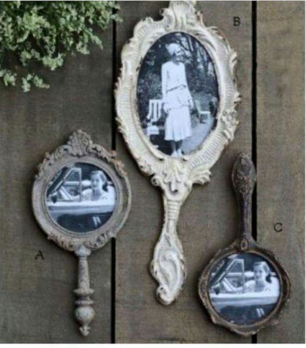 Upcycled Hand Mirror Picture Frames
