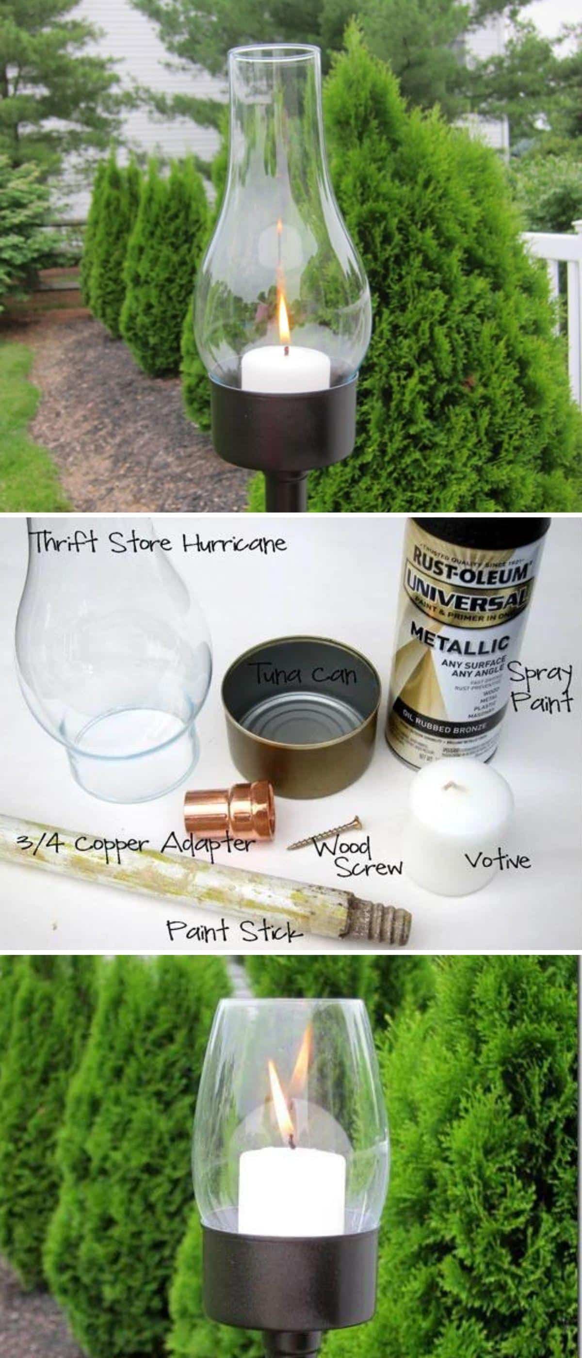 Upcycled Outdoor Tuna Can Lantern