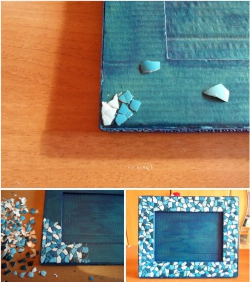 DIY Eggshell Mosaic Picture Frame