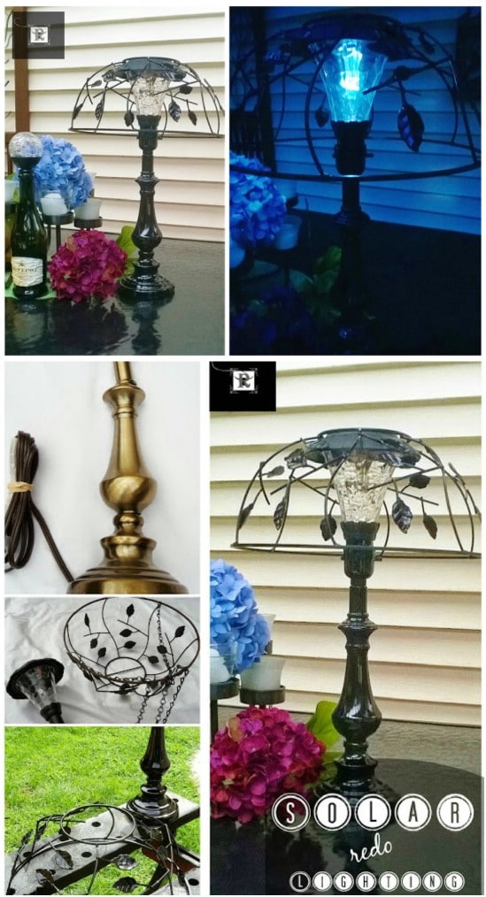 Upcycled Lamp Turned Outdoor Solar Light