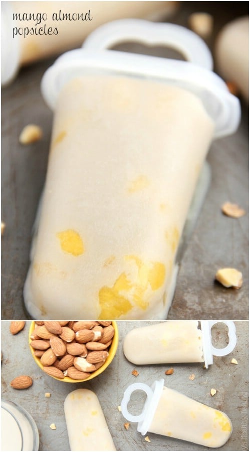 Creamy Mango Almond Ice Pops