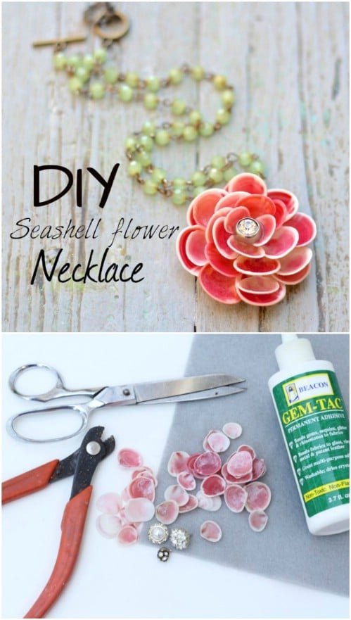 DIY Seashell Flower Necklace