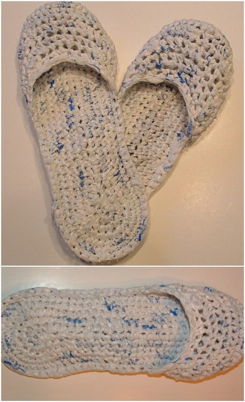Crocheted Plastic Bag Sandals