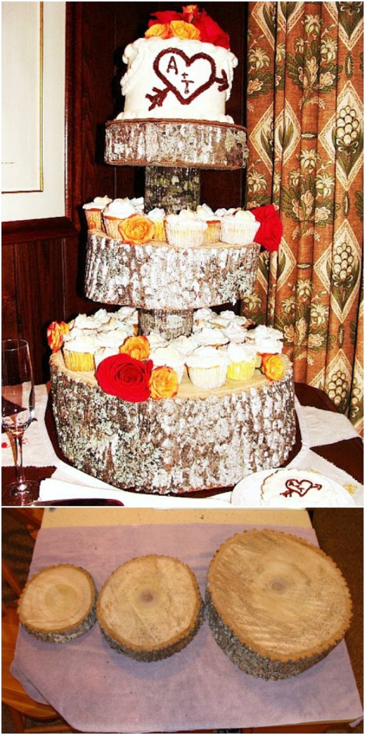 DIY Rustic Wedding Cupcake Stand