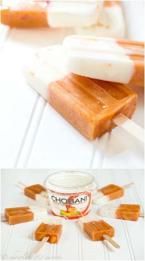 Two Ingredient Creamy Peach Popsicles