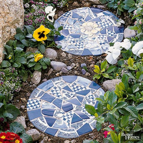 Beautiful Mosaic Stepping Stones