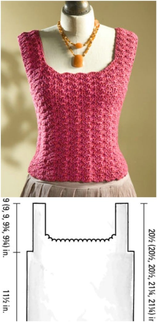 Basic Shell Stitch Crochet Tank Top