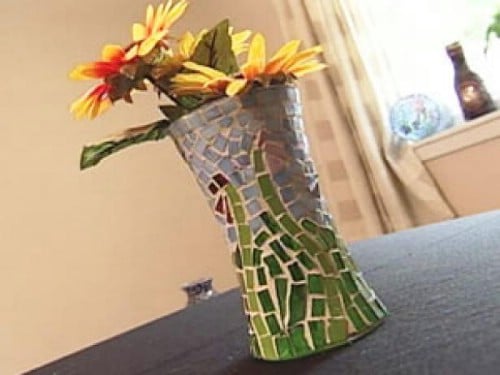 DIY Glass Mosaic Vase