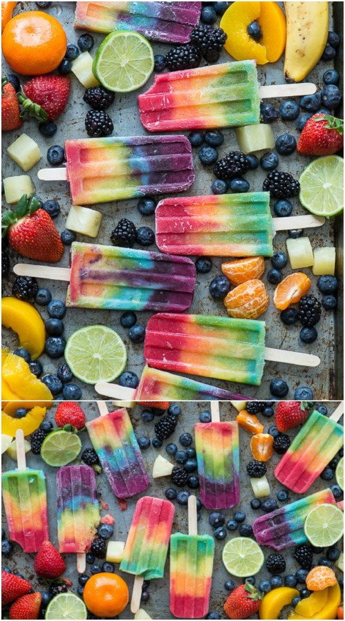 Multi-Layer Rainbow Popsicles