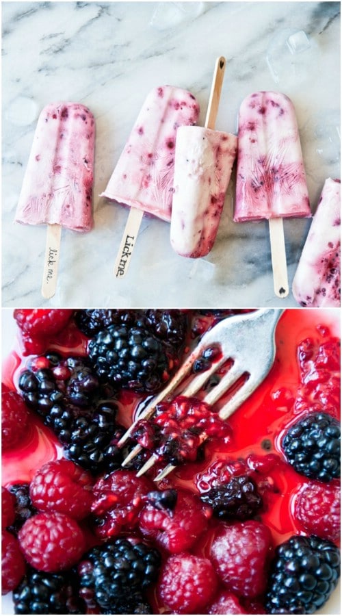 Tropical Berry Lime Coconut Popsicles
